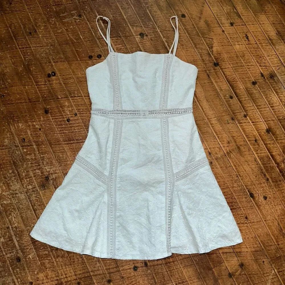 Tularose pale blue inlaid lace XS dainty tank sundress